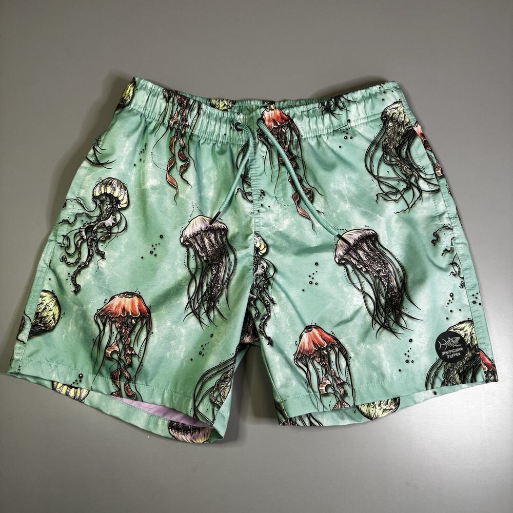 Psycho Tuna Jellyfish Jade Green Men's Medium Swimming Trucks Bathing Suit